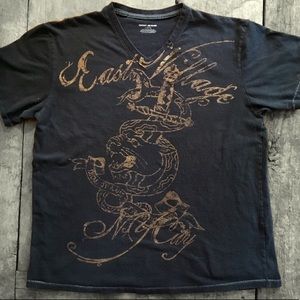 Dkny Shirts - DKNY Jeans East Village NY City VNeck Graphic Tees Dkny Shirts - DKNY Jeans East Village NY City VNeck Graphic Tees